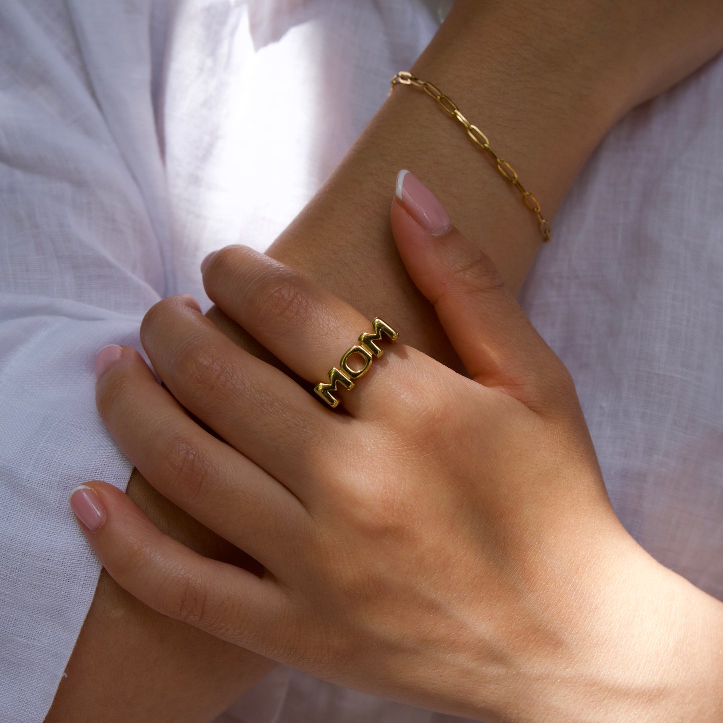 MOM ring |Guldbelagt
